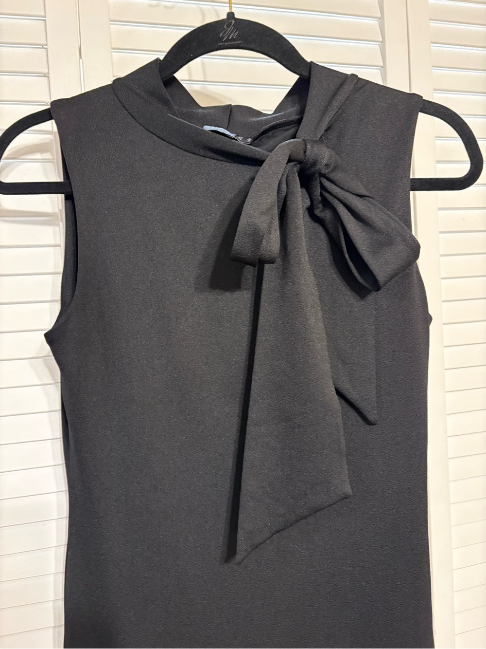 ASOS Black Sleeveless Shift Dress with Neck Bow